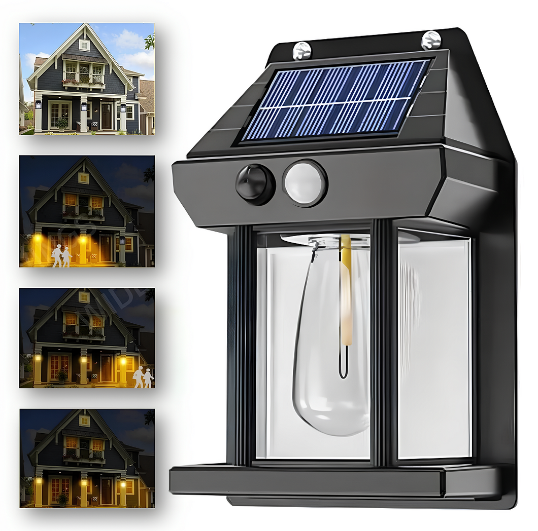 Arandela Luminária Solar Parede Externa Lâmpada Prova D'água C/ Sensor de Presença