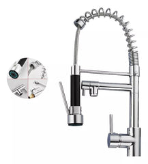 Torneira de Bancada Flexível Gourmet - Inox Monocomando Cromada ou Preta